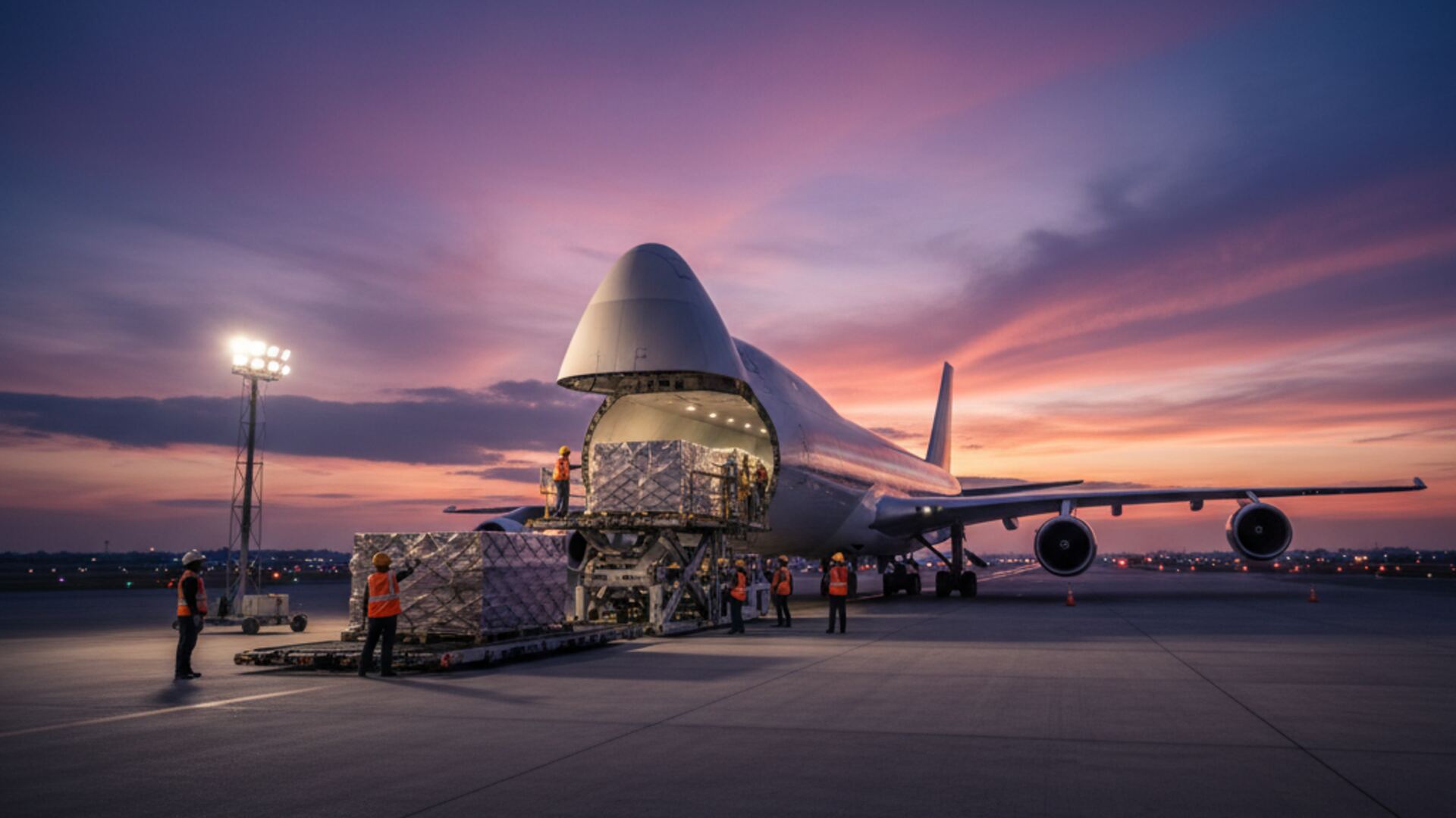 Pesawat kargo di bandara Indonesia
