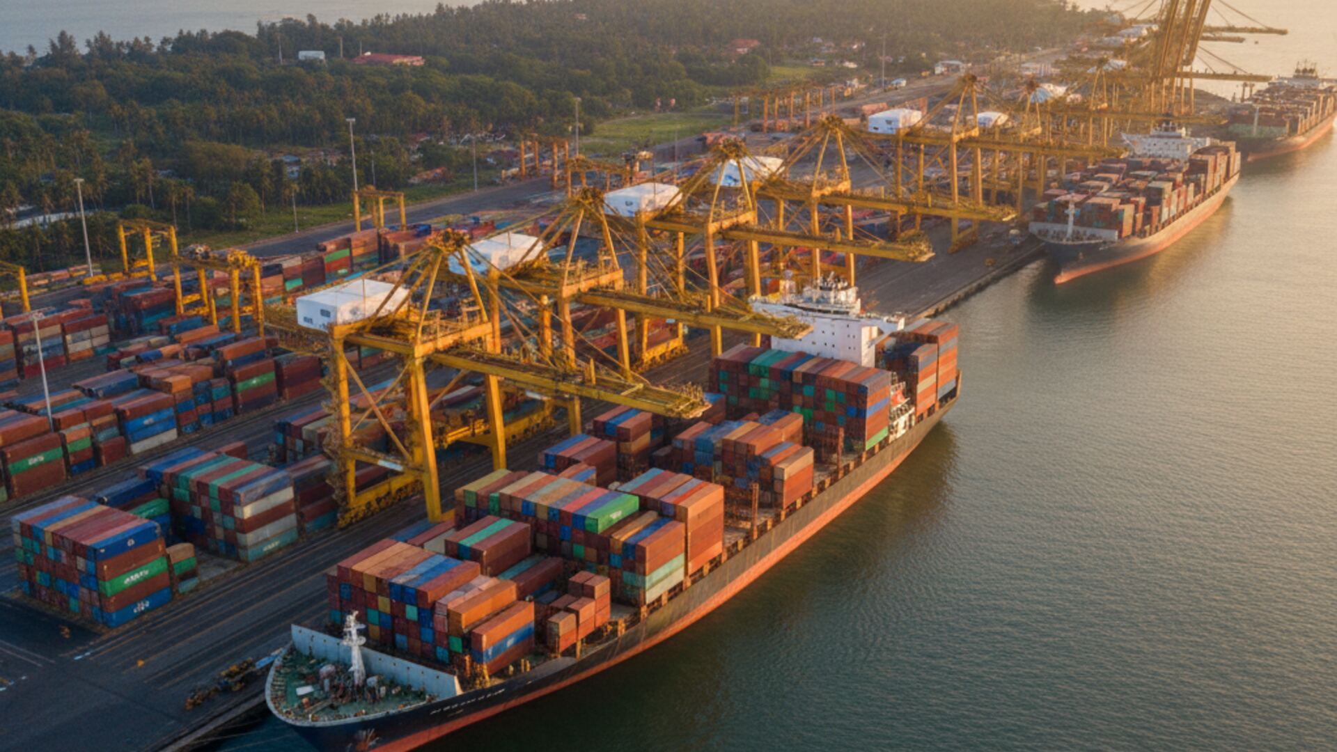 Kapal kontainer di Pelabuhan Tanjung Priok
